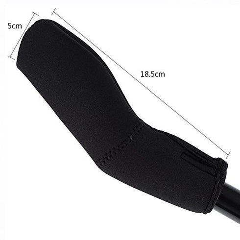2Pcs Baby Stroller Armrest Cover, Removable Zipper Crossbar Elastic Protector Sleeve, Black