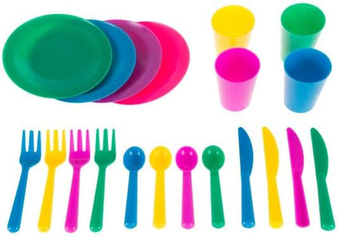 Hey! Play! Kids 27 Piece Play Dish Set with Dish Drainer for Pretend Food
