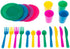 Hey! Play! Kids 27 Piece Play Dish Set with Dish Drainer for Pretend Food