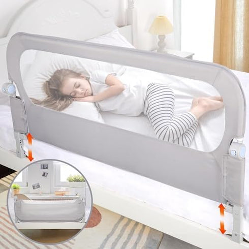Baby Bed Rail Guard for Toddlers - 47" Swing Down Bedside Rails for Twin, Full, Queen Bunk Size Beds