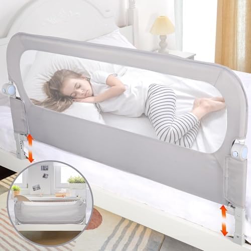 Baby Bed Rail Guard for Toddlers - 47" Swing Down Bedside Rails for Twin, Full, Queen Bunk Size Beds