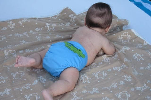 2 Layer Blanket, Muslin Cotton Jacquard Bed Blanket, Lightweight Super Soft and Warm, Crib Blanket