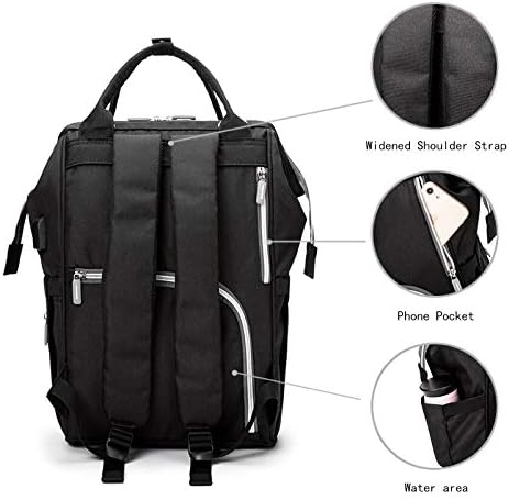 Mommy Milky Chic Diaper Bag- Waterproof USB Charging Port Stroller Straps Changing Pad