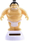 Yellow Sumo Wrestler Solar Power Swinging Car, Interior Dashboard Ornament Gift