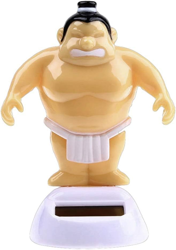 Sumo Wrestler Solar Power Swinging Car Ornament, Dashboard Gift for Solar Power Kits