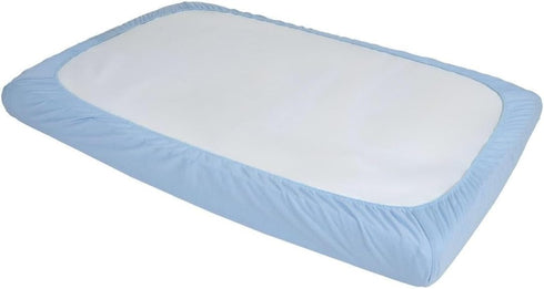 Set 4 Kaplan Early Learning Lightweight Compact Crib Sheet - Blue - of - Soft Breathable Fitted Sheet for Compact Cribs