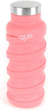 que Collapsible Water Bottle | 12oz Travel & Outdoor Use, Food-Grade Silicone, BPA Free, Eco-Friendly (Coral Pink)