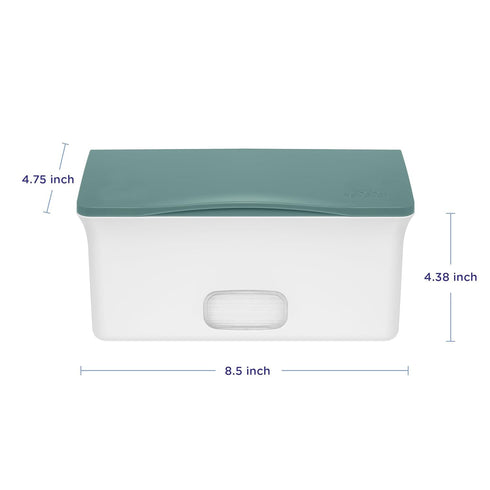 Ubbi 1 Pack 72 Baby Wipes Dispenser with Weighted Plate and Secure Seal, in Open Water + Fragrance-Free Baby Wipes