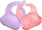 Jean Frances Silicone Baby Bibs Set of 2, BPA Free Waterproof Soft Durable Adjustable for Infants & Toddlers