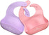 Jean Frances Silicone Baby Bibs Set of 2, BPA Free Waterproof Soft Durable Adjustable for Infants & Toddlers