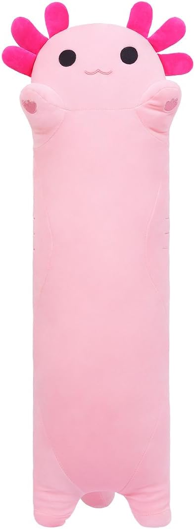 Sausudols Long Axolotl Plush, 19.6 Long Axolotl Body Pillow for Kids, Cute Axolotl
