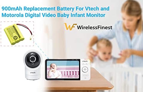 900mAH Battery Replacement Rechargeable for VTech Video Baby Monitor BT207695 VM312 VM3251 VM3252 VM3261 Digital Video Baby Infant Monitor Radio Repair Power Issue