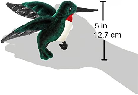 Folkmanis Mini Hummingbird Finger Puppet, Bluegreen, White, Red, Black, 1 EA