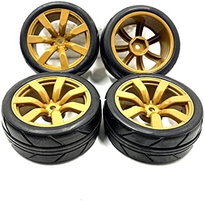 1/10 Scale OnRoad Rubber Tires & Wheels Rims Hex Hub 12mm (no glued) for RC Touring Car Tyre (4pcs/Set)