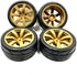 1/10 Scale OnRoad Rubber Tires & Wheels Rims Hex Hub 12mm (no glued) for RC Touring Car Tyre (4pcs/Set)