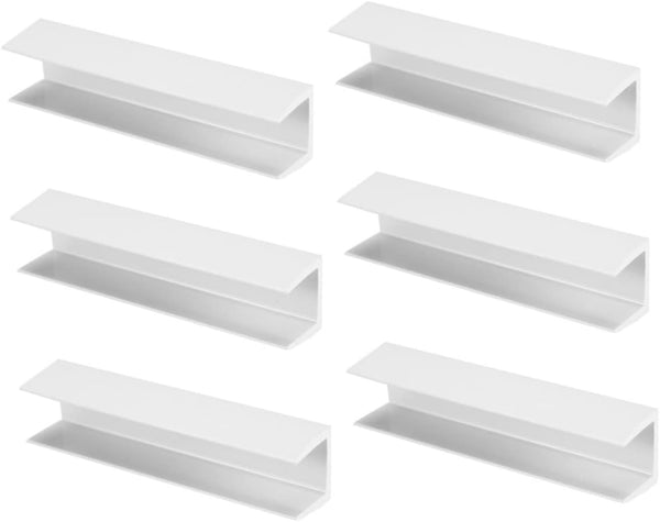 6pcs Safety Door Reinforcement Slot Fence Repair Groove for Stairs Dog Gate, PVC White