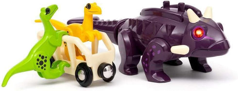 BRIO World 36082 Dinosaur Attack Set | Train & Dinosaur-Themed Playset for