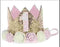 1st Baby Birthday Crown Flower Tiara Headband, Gold First Birthday Party Hat Hairbands for Baby Photography Gifts, One