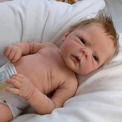 18 Inch 3+ EURORA Reborn Baby Dolls Girl Vinyl Silicone Body, Sweet Girl Reborn Baby Dolls with Clothes and Bottles