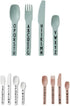 Design Letters Eat & Learn Toddler Fork, Knife & Spoon Set of 4 Design in Denmark | Tritan Kids Cutlery Utensil Set Drop Safe | Toddler Safe Flatware BPA/BPS Free, Dishwasher Safe Ideal for Home|Green by Design Letters