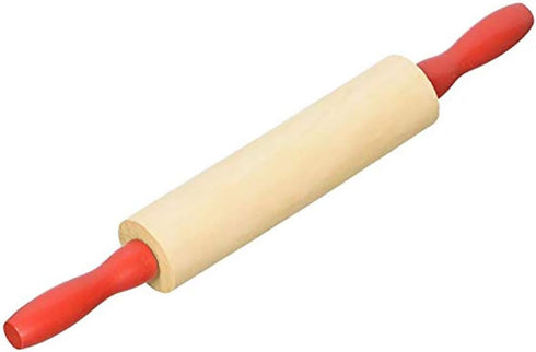 The Dreidel Company Red Wooden Rolling Pin Dough Roller for Kids, 7.5" (12-Pack)