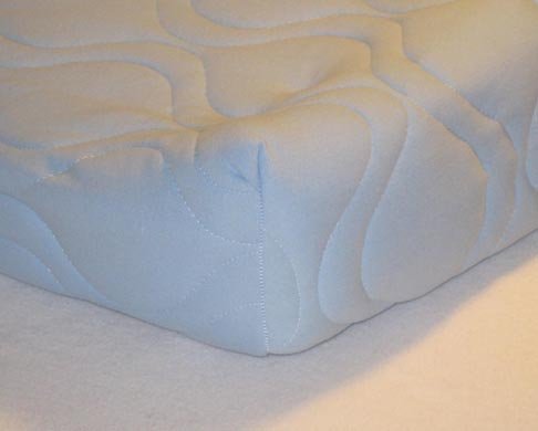SHEETWORLD.COM Quilted Contoured Changing Table Pad Cover - Blue - Made in USA