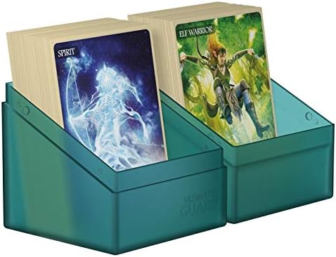 Ultimate Guard Boulder 100+ Classic Deck Case for 100 Double-Sleeved TCG Cards, Malachite, Durable Storage with