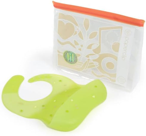 PAPERCLIP Color-Changing Adjustable Silicone Baby Bib - BPA Free, Waterproof, Dishwasher Safe, Aurora Green
