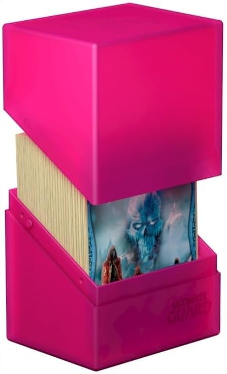 Ultimate Guard Boulder 80+ Classic Deck Case for 80 Double-Sleeved TCG Cards, Rhodonite, Secure Storage