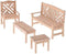 EatingBiting Dollhouse Accessories Furniture 1:12 Dollhouse Miniature Furniture Wooden Garden Unpainted Bench