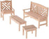 EatingBiting Dollhouse Accessories Furniture 1:12 Dollhouse Miniature Furniture Wooden Garden Unpainted Bench