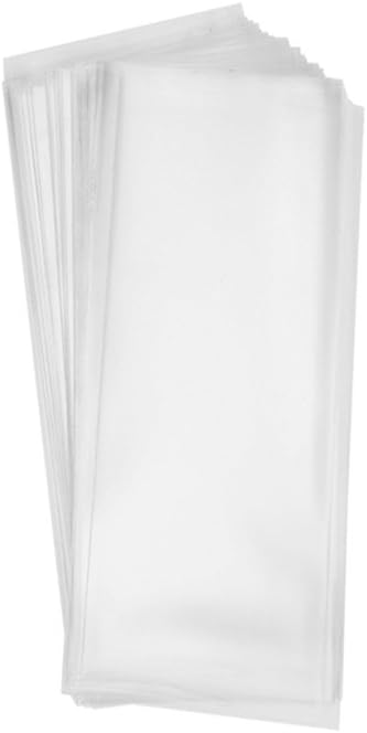 200 Clear Treat Favor Bags, 3X11 with Twist Ties, 6 Mix Colors - 1.4mils Thickness OPP Plastic Bags