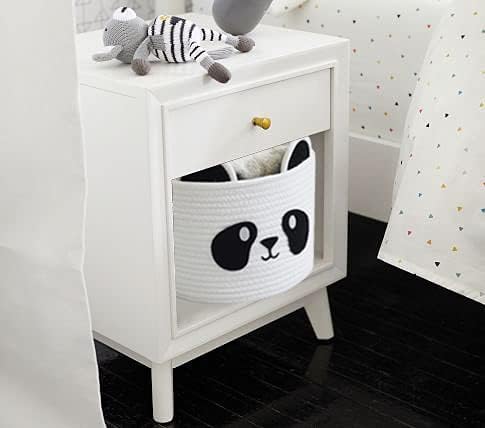 T&T Homewares Small Cute Panda Bear Basket for Kids Room Decor, Baby Shower, Baby Laundry Organizer