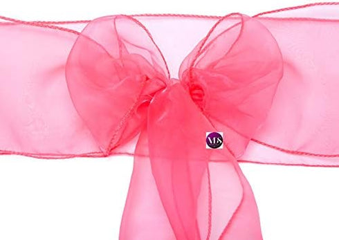 Pack 50 VDS of Organza Chair Sashes for Weddings & Events Dcor | Sheer Shiny Dining Chair Bows for Banquet, Party