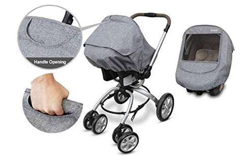 Manito Melange Infant Car Seat Weather Shield Universal-Fit, Clear Window, Windproof, Water-Repellent, Premium Baby Car
