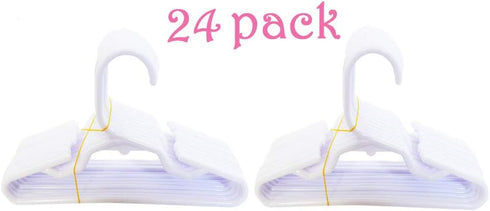 24 18 Inch Durable White Hangers Compatible with Girl Doll Clothes