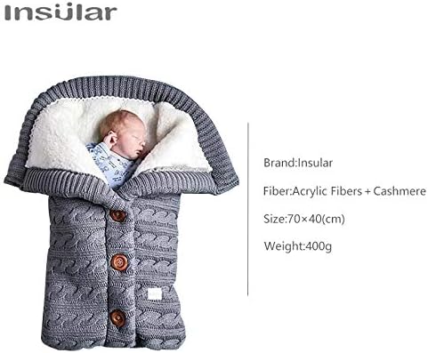 insular Warm Baby Sleeping Bag Envelope Winter Kid Sleepsack Footmuff Stroller Knitted Sleep Sack Newborn Knit Wool