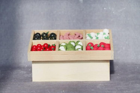 1:12 Dollhouse Accessories Scale Fruite Vegetable Rack Food Display Furniture Grocery Store Miniature Furniture