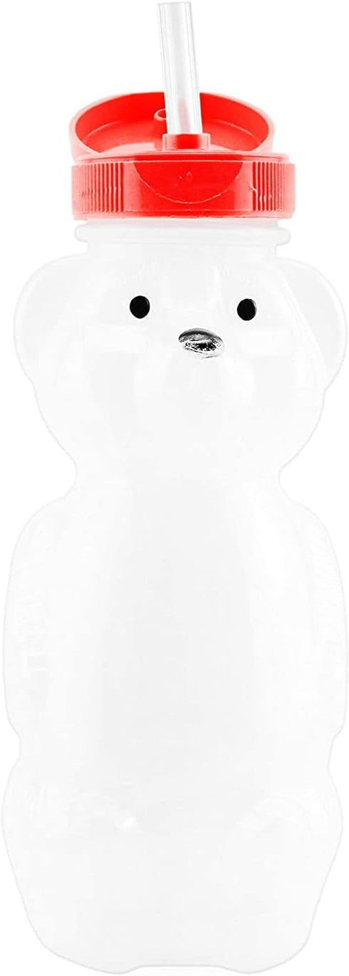 Cornucopia Brands Honey Bear Straw Cups, 3-Pack, 8-Ounce Therapy Sippy Bottles with Flexible Straws