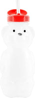 Cornucopia Brands Honey Bear Straw Cups, 3-Pack, 8-Ounce Therapy Sippy Bottles with Flexible Straws
