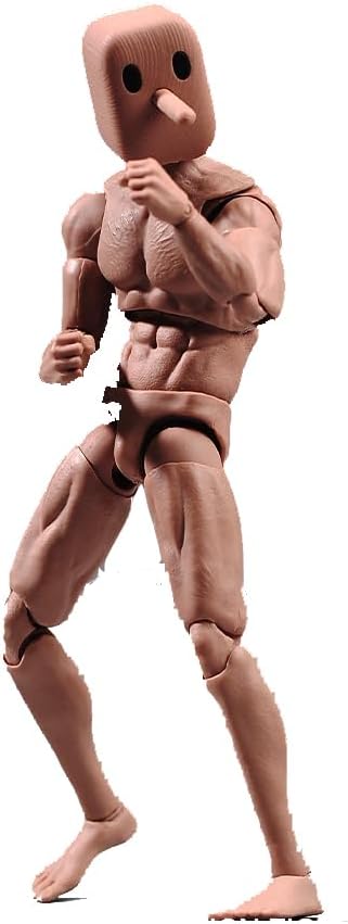 1/12 Scale Muscle Male Action Figure, 6in Flexible Strong Notaman Square Head Miniature Figure