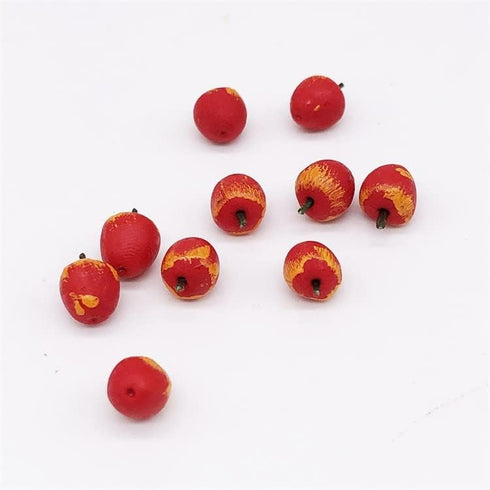 SXFSE 1:12 10 Set Dollhouse Decoration Accessories, Dollhouse Pcs Farm Props Kitchen Miniature Food Play Fruit (Red
