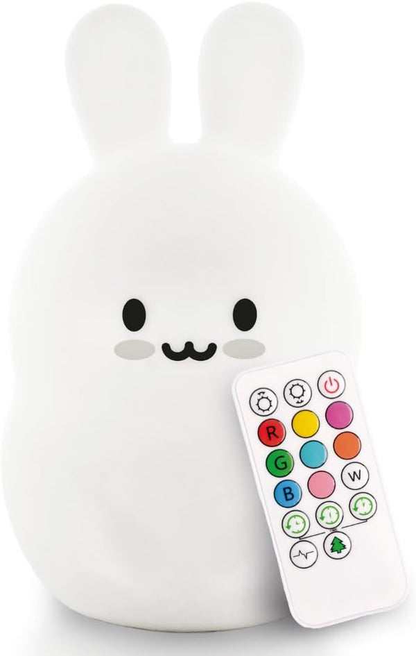 Lumipets Baxter The Bunny Squishy Night Light for Kids | Silicone Lamp