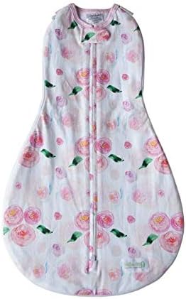 Woombie 0-9 Grow with Me Baby Swaddle with Leggies, Watercolor Roses, Months