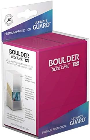 Ultimate Guard Boulder 80+ Classic Deck Case for 80 Double-Sleeved TCG Cards, Rhodonite, Secure Storage
