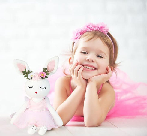 Ballerina Doll Easter Stuffed Animal Bunny Plush Animal Doll, Plush Rabbit Toy Bunnys Stuffed Animals for Girls Easter