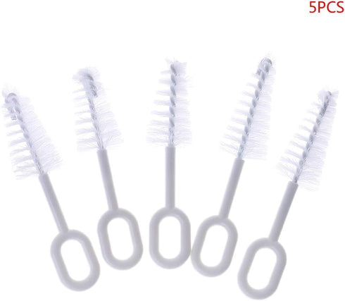 Pxiryanlow 5 Set,Nipple Pcs White Pacifier Cleaning Cleaner Nipples Brush Cleaning Tools Professional Bristle High