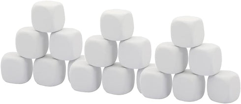 White EVA Foam Dices for Kids - Graffiti-Building Blocks, Creative Painting, 18PCS