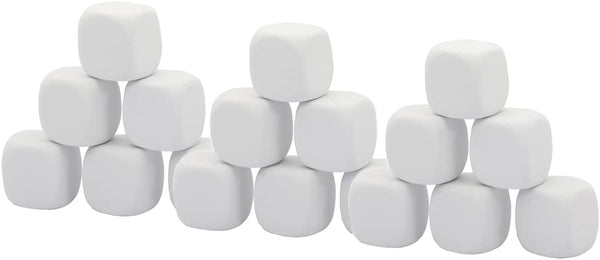 White EVA Foam Dices for Kids - Graffiti-Building Blocks, Creative Painting, 18PCS