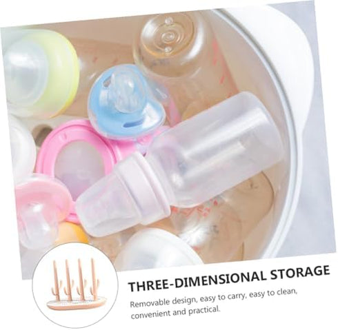 Generic Pink Bottle Drying Rack with Removable Tray Sturdy Plastic Drainer for Baby Bottles and Nipples.